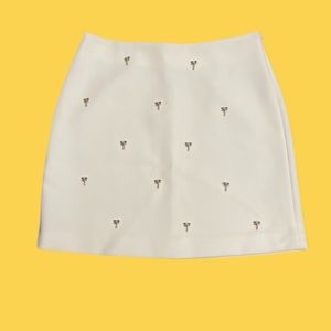 maje Women's Palm-tree Appliqué Mini Skirt